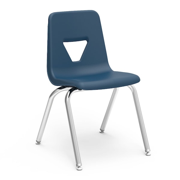 Virco 2000 Series 18" Classroom Chair, 5th Grade - Adult with Nylon Glides - Navy Seat - 2018