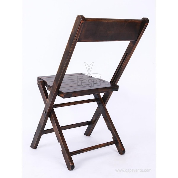 Commercial Seating Products A-102-WL-Slatted Dark Walnut Wood Folding Chair with Slatted Seat - 29.5 in. - CO59909