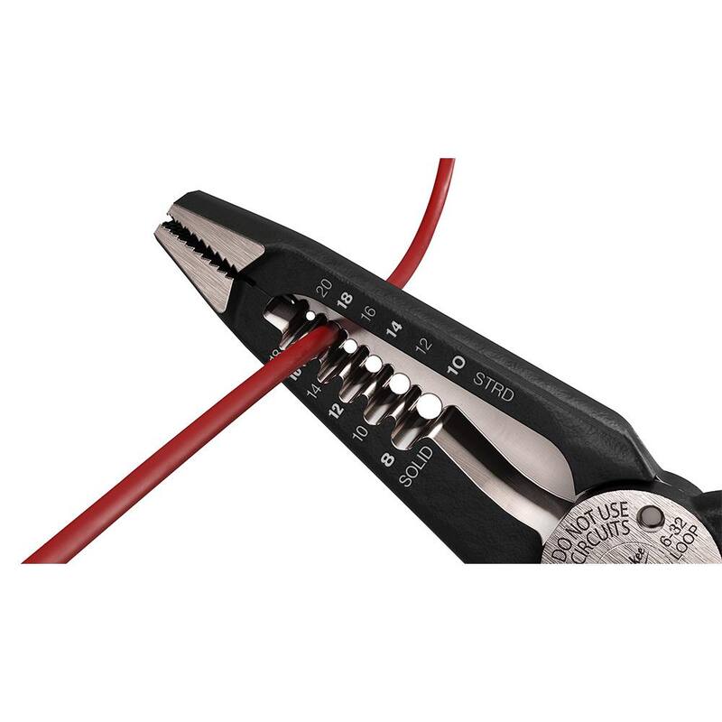 Milwaukee Hardline 2 .5 in. Pocket D 2 Steel Smooth Blade Folding Knife with 7-in-1 Combination Wire Stripper Pliers (2 -Piece) - 48-22-1997-48-22-3078
