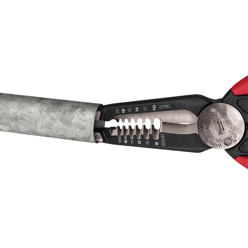 Milwaukee Hardline 2 .5 in. Pocket D 2 Steel Smooth Blade Folding Knife with 7-in-1 Combination Wire Stripper Pliers (2 -Piece) - 48-22-1997-48-22-3078