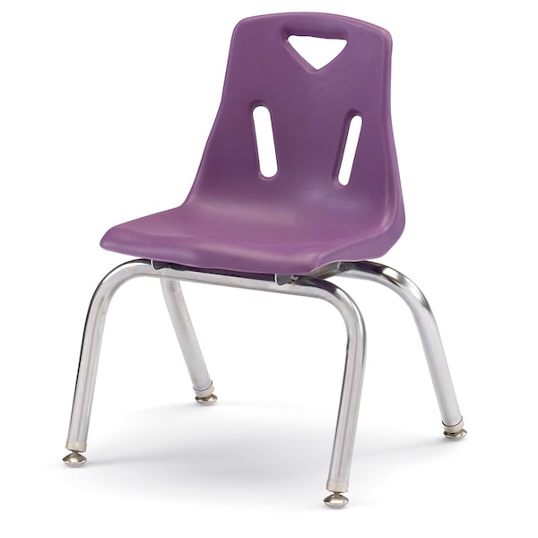 Jonti-Craft Berries Stacking Chairs with Chrome-Plated Legs, 12 in. Ht, Set of 6, Purple - 8142JC6004