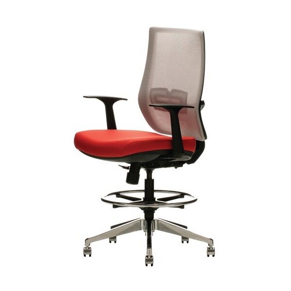 United Chair Co Stool, w/Arms, w/Casters, 26inx28inx52-1/4in, CloudBack/NY Seat - UNCUP52CTP08