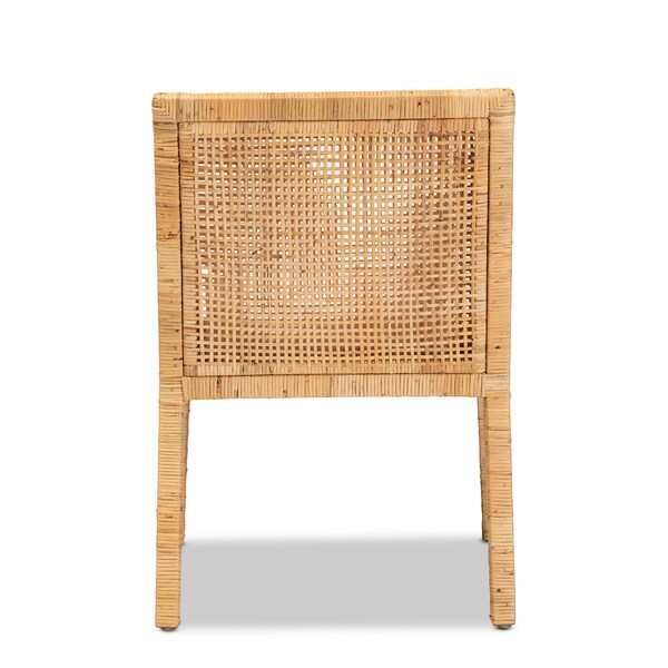Baxton Studio Karis Modern and Contemporary Natural Finished Wood and Rattan Armchair - 185-11869-ZORO