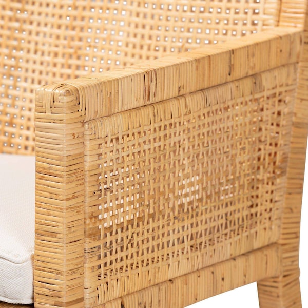 Baxton Studio Karis Modern and Contemporary Natural Finished Wood and Rattan Armchair - 185-11869-ZORO