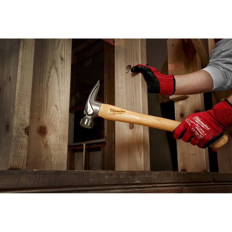 Milwaukee FASTBACK 3 in. 5-in-1 Folding Knife and Wood Milled Face Hickory Framing Hammer (2-Piece) - 48-22-1540-48-22-9419