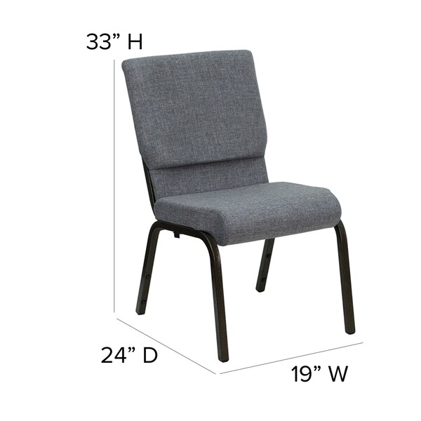 Flash Furniture Fabric Church Chair, Gray - XU-CH-60096-BEIJING-GY-GG
