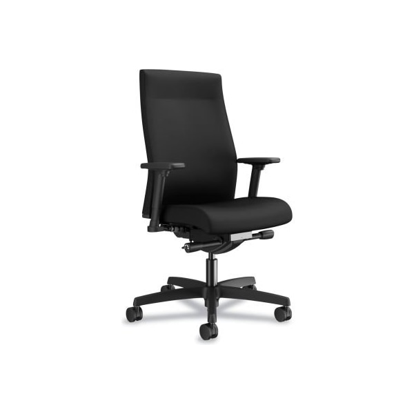 Hon Ignition 2.0 Upholstered Mid-Back Task Chair With Lumbar, 300 Lbs. Cap., Blk Seat, Back, and Base - I2UL2AC10TK
