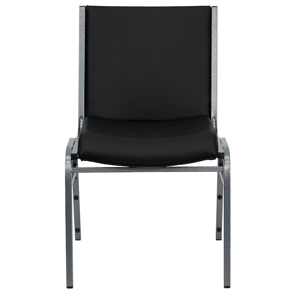 Flash Furniture HERCULES Series Heavy Duty Black Vinyl Stack Chair - 4-XU-60153-BK-VYL-GG