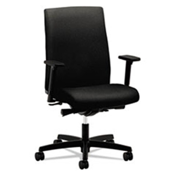 The Hon Co Hon Company HONIW104CU10 Ignition Series Mid-Back Work Chair- Black Fabric Upholstery - HIWM3.A.H.U.CU10.T.SB