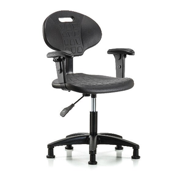 Blue Ridge Ergonomics Desk Chair Erie Desk Chair, AA, Glides, Adjustable Arms, 17" to 22" Height, Black; Blue - BR-TPDHCH-RG-A1-RG