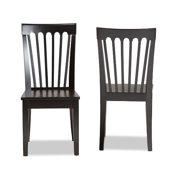 Baxton Studio Minette Modern and Contemporary Transitional Dark Brown Finished Wood 2-Piece Dining Chair Set - 180-11426-ZORO