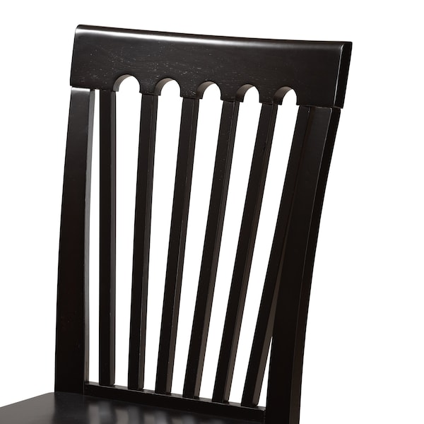 Baxton Studio Minette Modern and Contemporary Transitional Dark Brown Finished Wood 2-Piece Dining Chair Set - 180-11426-ZORO