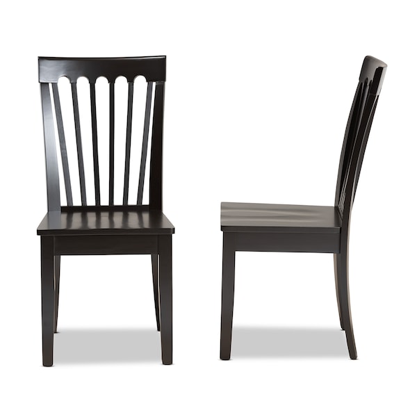 Baxton Studio Minette Modern and Contemporary Transitional Dark Brown Finished Wood 2-Piece Dining Chair Set - 180-11426-ZORO