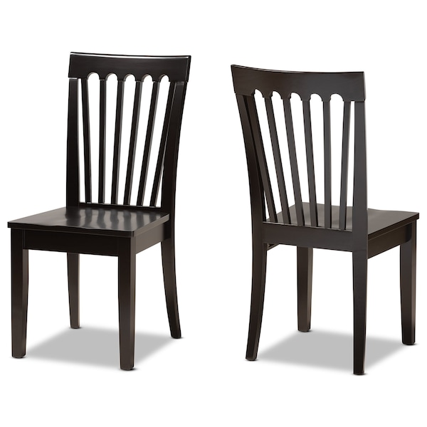 Baxton Studio Minette Modern and Contemporary Transitional Dark Brown Finished Wood 2-Piece Dining Chair Set - 180-11426-ZORO