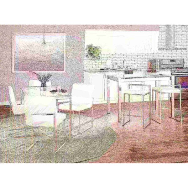 Lumisource High Back Fuji Dining Chair in Stainless Steel and White Velvet, PK 2 - DC-HBFUJI SSVW2