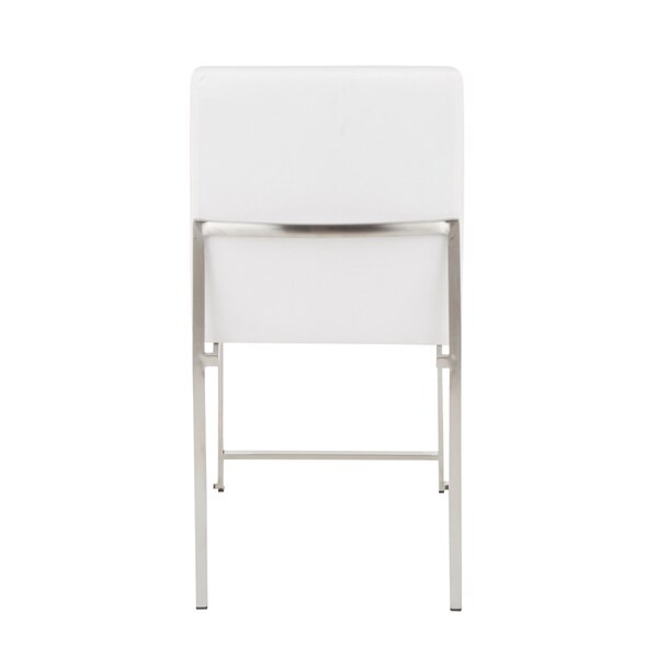 Lumisource High Back Fuji Dining Chair in Stainless Steel and White Velvet, PK 2 - DC-HBFUJI SSVW2
