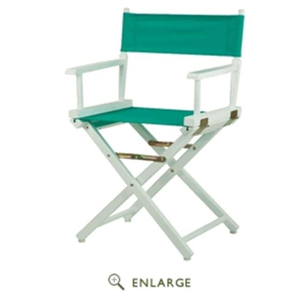 Casual Home Casual Home 200-01-021-17 18 in. Directors Chair White Frame with Teal Canvas - 200-01/021-17