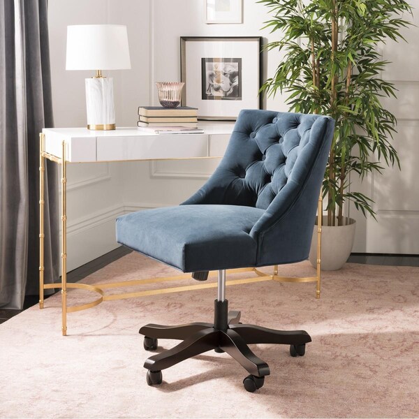 Safavieh Soho Tufted Velvet Swivel Desk Chair, Navy - MCR1030C