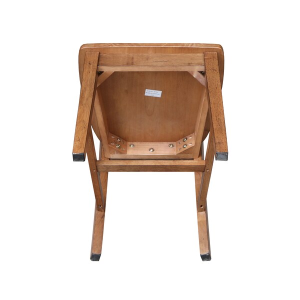 International Concepts Set of Two San Remo Splatback Chair, Distressed Oak - C42-10P