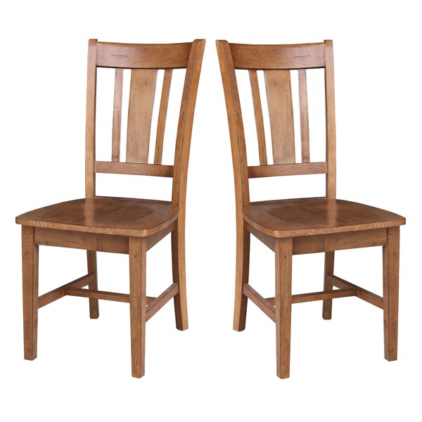 International Concepts Set of Two San Remo Splatback Chair, Distressed Oak - C42-10P