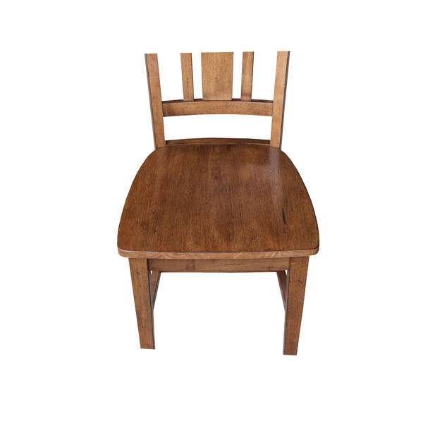 International Concepts Set of Two San Remo Splatback Chair, Distressed Oak - C42-10P
