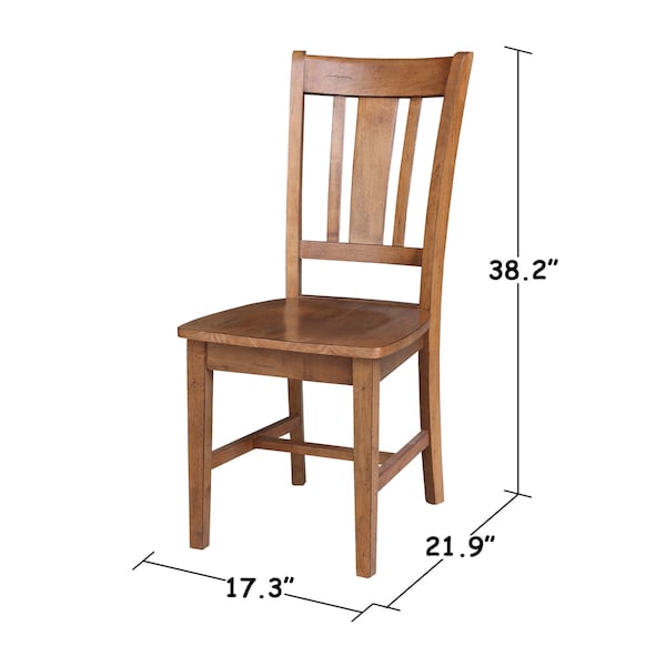 International Concepts Set of Two San Remo Splatback Chair, Distressed Oak - C42-10P
