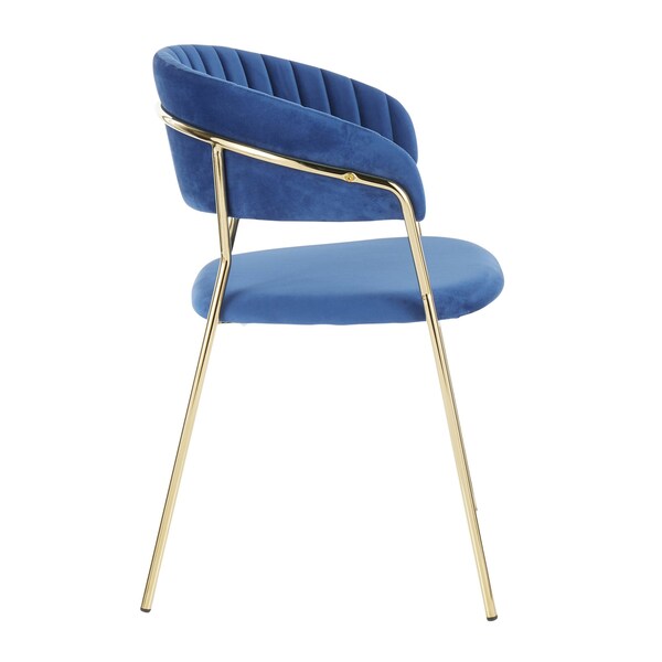 Lumisource Tania Chair in Gold Metal with Blue Velvet, PK 2 - CH-TANIA AUVBU2