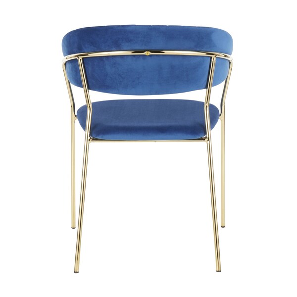 Lumisource Tania Chair in Gold Metal with Blue Velvet, PK 2 - CH-TANIA AUVBU2