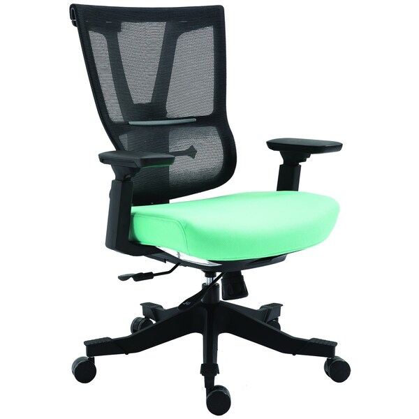 We'Re It Moov Series Flex Mesh Back, Multifunction Task Chair including Adjustable Arms, Aqua Green Seat - EM5325-AQUA