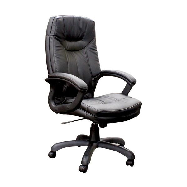 We'Re It Mayfair Series Executive High-Back Upholstered Task Chair for Home or Office in Black Eco Leather - OFD-7000-BLK