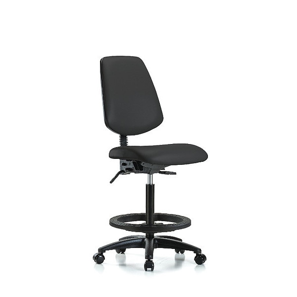 Blue Ridge Ergonomics High Bench Chair No Arms, 26" to 35" Height, Vinyl, Black - BR-VHBCH-MB-RG-T1-A0-BF-RC-8540