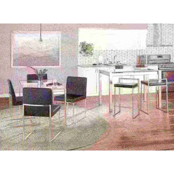 Lumisource High Back Fuji Chair in Stainless Steel, Black Faux Leather, PK 2 - DC-HBFUJI SSBK2