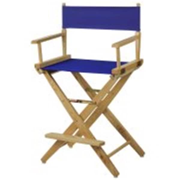 American Trail 206-20-032-13 24 in. Extra-Wide Premium Directors Chair, Natural Frame with Royal Blue Color Cover - 206-20/032-13