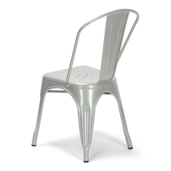 Atlas Commercial Products Titan Series™ Industrial Metal Chair, Silver - MSC9SLV