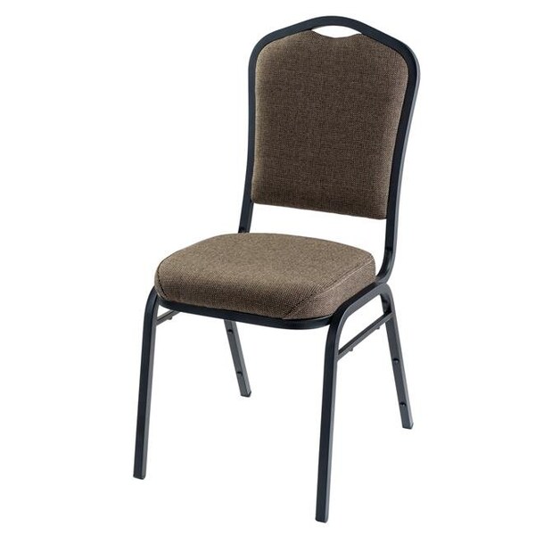 Betterbeds Deluxe Fabric Upholstered Padded Stack Chair; Natural Taupe & Black Santex - BE775291
