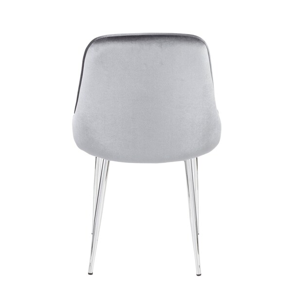 Lumisource Marcel Dining Chair with Chrome Frame and Blue Velvet Fabric, PK 2 - DC-MARCL BU2