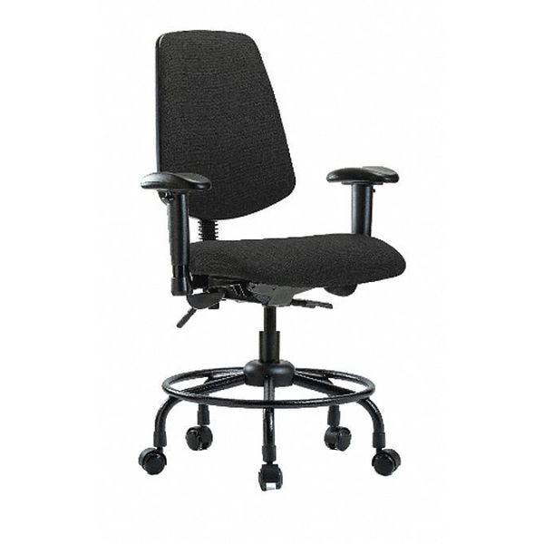 Blue Ridge Ergonomics Desk Chair Fab Desk Chair, Med, Bk, RT, AA, Cast, Blk, Adjustable Arms, 21" to 26" Height, Fabric, Black - BR-FDHCH-MB-RT-T0-A1-RC-F42