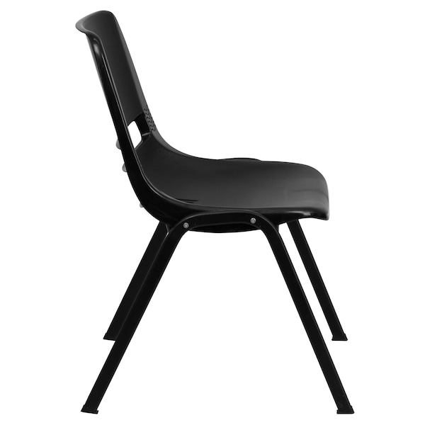 Flash Furniture Stack Chair, Frame, Black, 14" - RUT-14-PDR-BLACK-GG