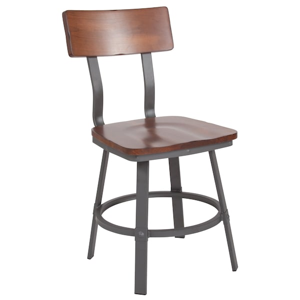 Flash Furniture Flint Restaurant Chair, Gray Back, 16-1/4 in W 22-1/4" L 33-1/2" H - XU-DG-60582-GG