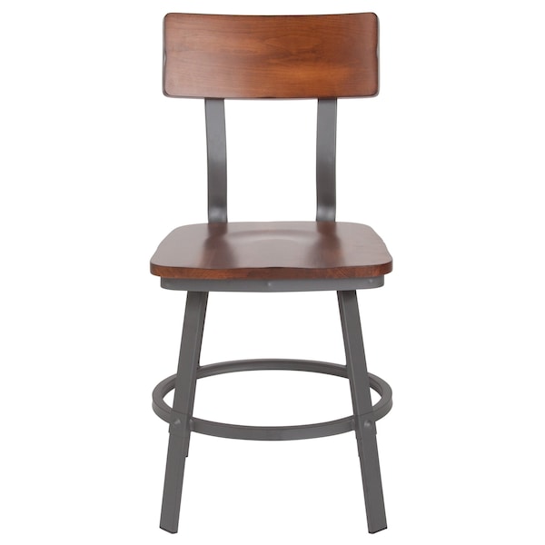 Flash Furniture Flint Restaurant Chair, Gray Back, 16-1/4 in W 22-1/4" L 33-1/2" H - XU-DG-60582-GG