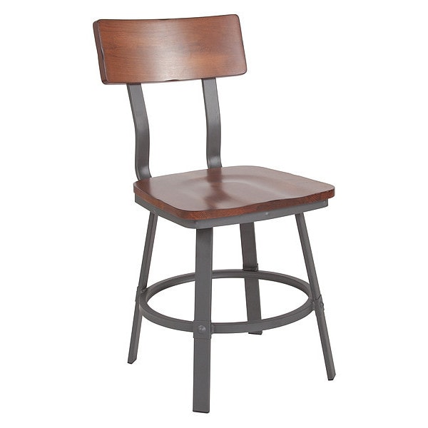 Flash Furniture Flint Restaurant Chair, Gray Back, 16-1/4 in W 22-1/4" L 33-1/2" H - XU-DG-60582-GG