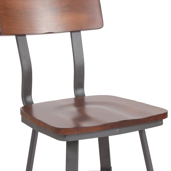 Flash Furniture Flint Restaurant Chair, Gray Back, 16-1/4 in W 22-1/4" L 33-1/2" H - XU-DG-60582-GG