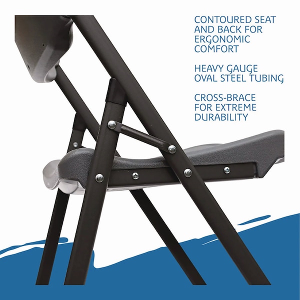 Iceberg Rough N Ready Series Resin Folding Chair, 18.75"W35.5"H - 64007