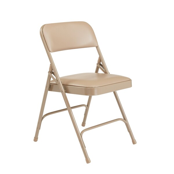 National Public Seating Folding Chair, Vinyl, Beige, PK4 - 1201