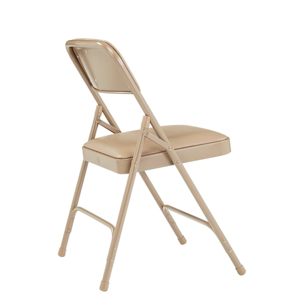 National Public Seating Folding Chair, Vinyl, Beige, PK4 - 1201