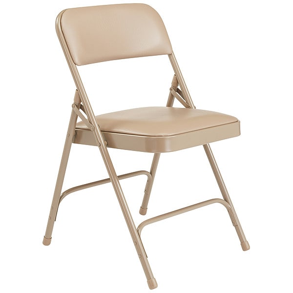National Public Seating Folding Chair, Vinyl, Beige, PK4 - 1201