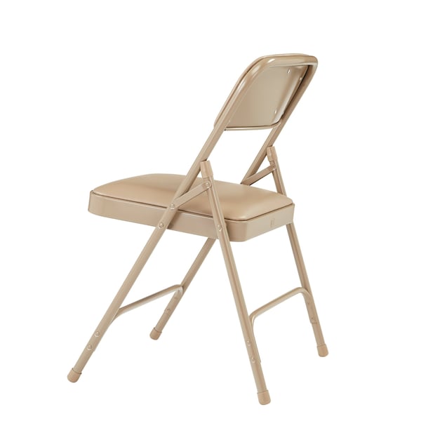 National Public Seating Folding Chair, Vinyl, Beige, PK4 - 1201