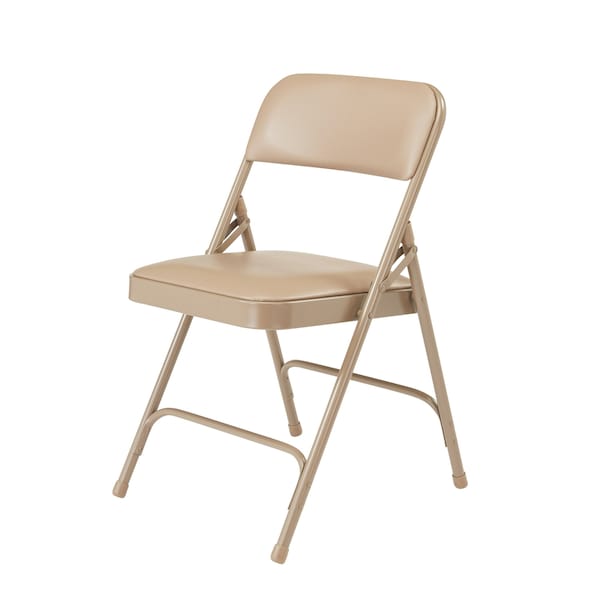 National Public Seating Folding Chair, Vinyl, Beige, PK4 - 1201