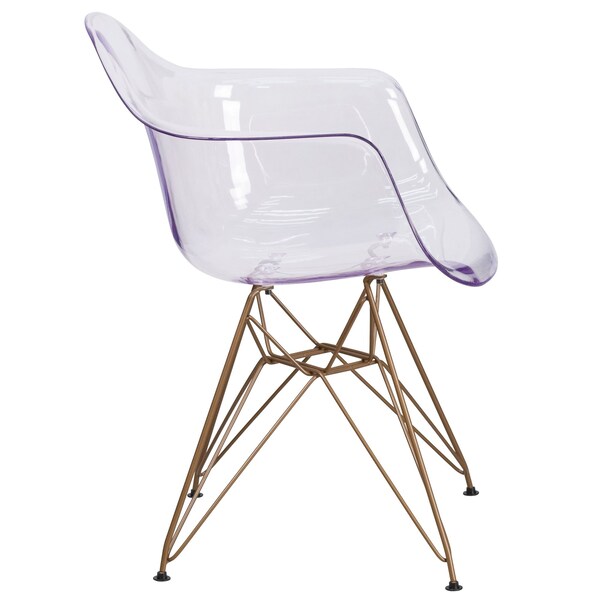 Flash Furniture Alonza Chair, Clear Seat, 24 W 24" L 31.75 H, Polycarbonate, Rubber Seat - FH-132-CPC1-GG