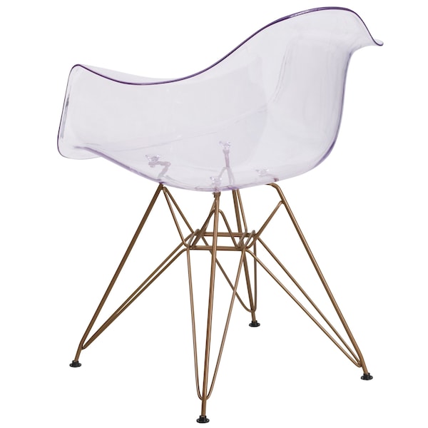Flash Furniture Alonza Chair, Clear Seat, 24 W 24" L 31.75 H, Polycarbonate, Rubber Seat - FH-132-CPC1-GG